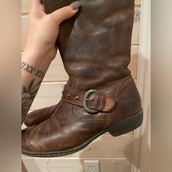 B.O.C. THICK DISTRESSED LEATHER KNEE HIGH RIDING BOOTS - SIZE 6.5 - Picture 7 of 13